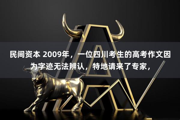 民间资本 2009年，一位四川考生的高考作文因为字迹无法辨认，特地请来了专家，